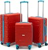 CotPoly 3-Piece Suitcase Set, Polypropylene Suitcase, Capella Shockproof Suitcase Red Triple Set