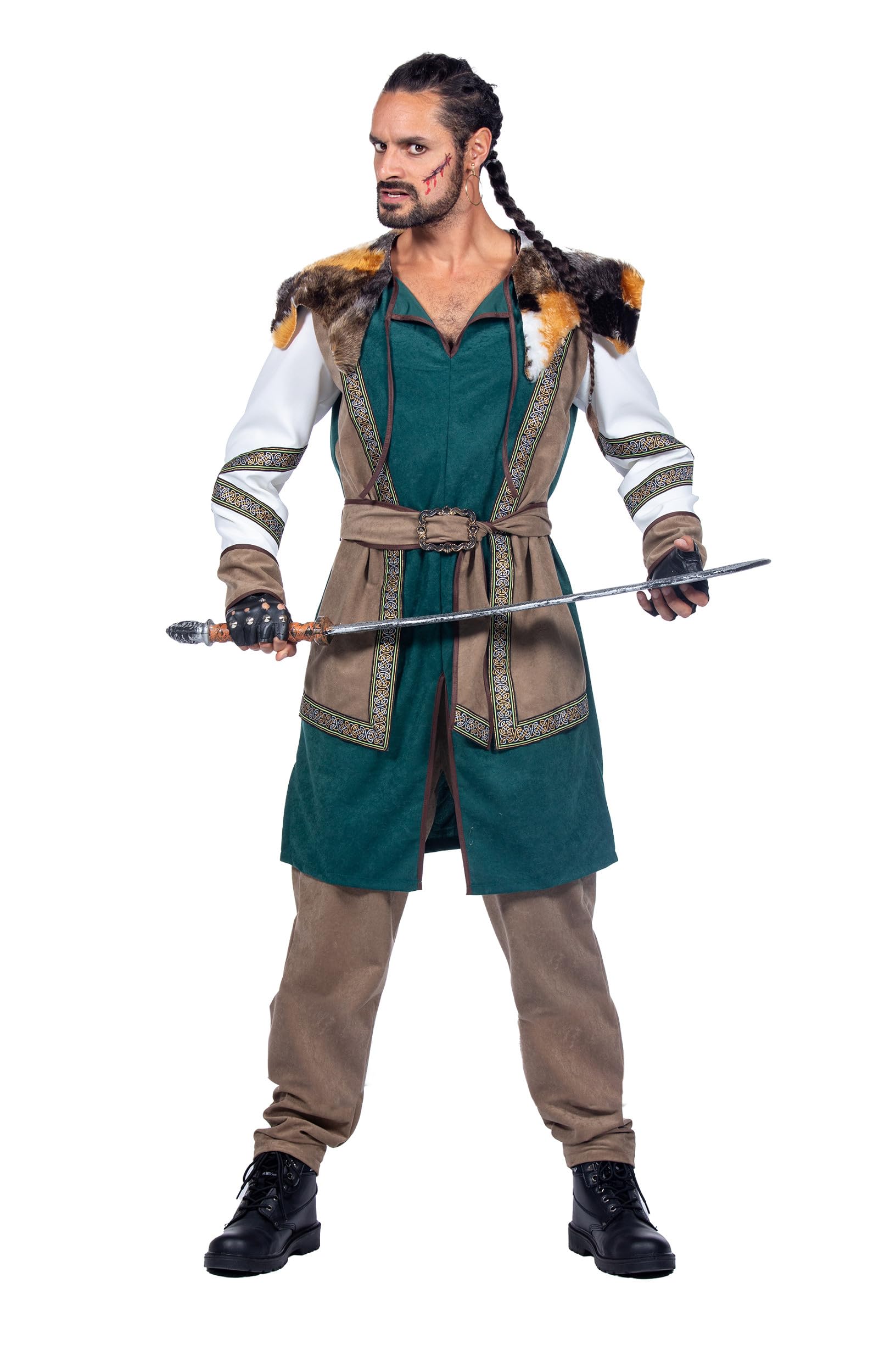 WILBERS & WILBERS 330470 Viking Costume Men, 3-Piece Warrior Outfit, Medieval Fancy Dress for Carnival, Theme Party