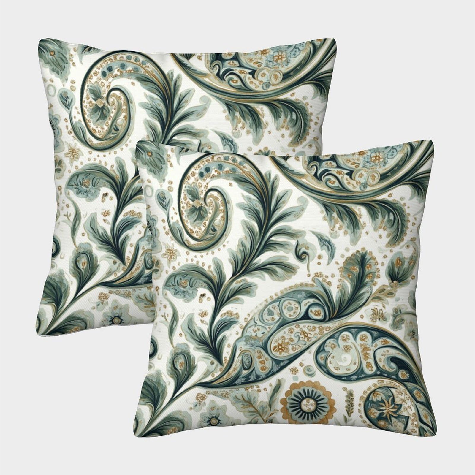 kaiyun 2 Pack Vintage Fine Art,Paisley Pattern 3D Cushion Cover Pillow Cover Sofa Outdoor Decoration Square 50x50cm