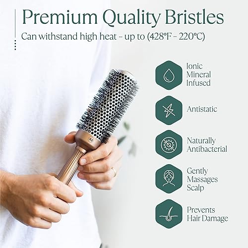Miniatura 5 de Cepillo redondo profesional para secado por soplado de 1.7 pulgadas, 25% más rápido, cepillo iónico de cerámica para un peinado y volumen precisos,