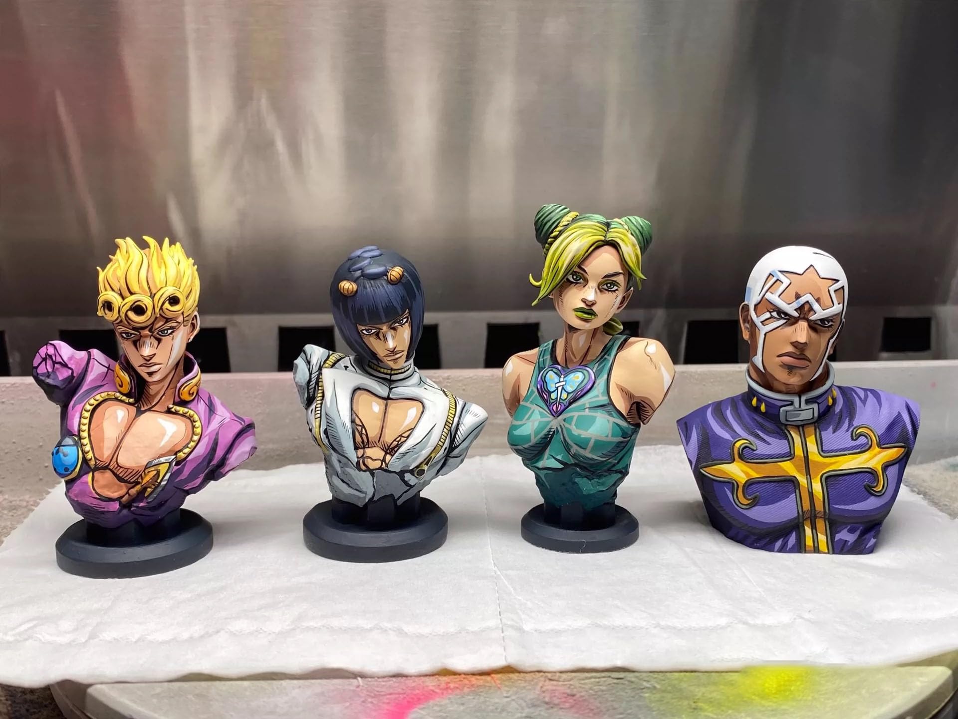 Narancia Ghirga Figurine jjba Anime Buste DIY Figurine peinte maison Statue Ornements en résine Modèle Maison Décorations 9,5 x 7,5 x 13 cm