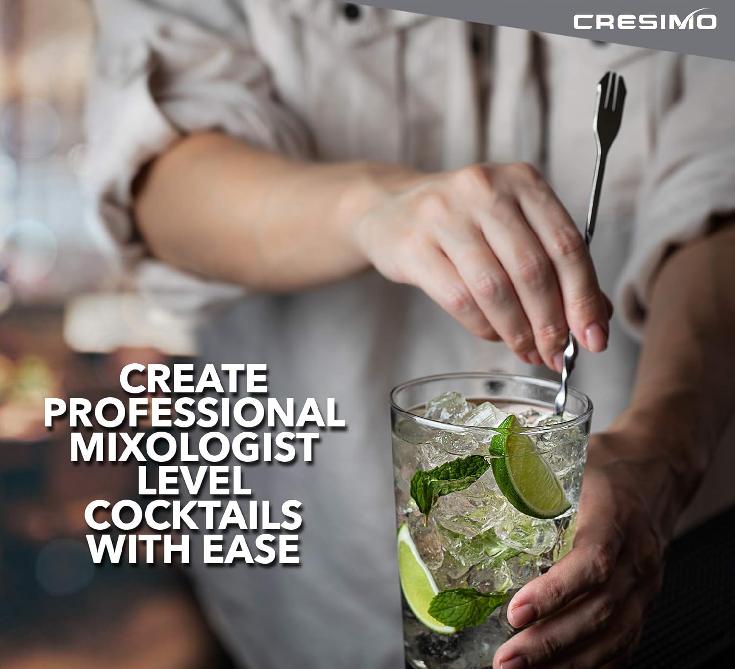 Amazing 🔥 10 inch Stainless Steel Cocktail Muddler and Mixing Spoon with Cocktail Recipes Book - Professional Home Bar Muddler Set for Creating Mojitos, Margaritas, Mint & Fruit Based Drinks - Cresimo Free Shipping Over $50 10 inch Stainless Steel Cocktail Muddler and Mixing Spoon with Cocktail Recipes Book - Professional Home Bar Muddler Set for Creating Mojitos, Margaritas, Mint & Fruit Based Drinks - Cresimo