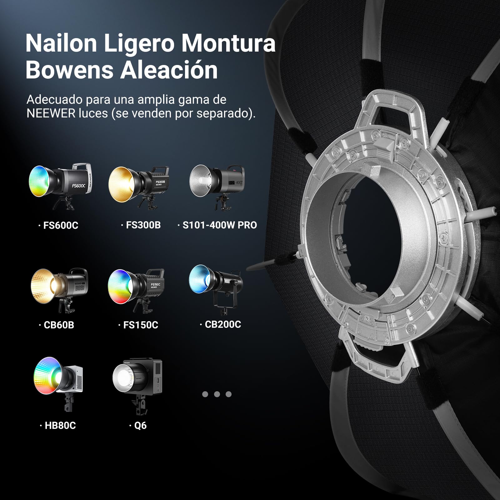 NEEWER Softbox Octogonal 35"/90 cm, Soft Box Nailon con Montura Bowens Honeycomb Grid, Difusores Luz y Bolsa, Para RGB CB60 CB60B CB200B MS60B MS60C MS150B S101-300W/400W Pro Vision 4 Q4, NS35P