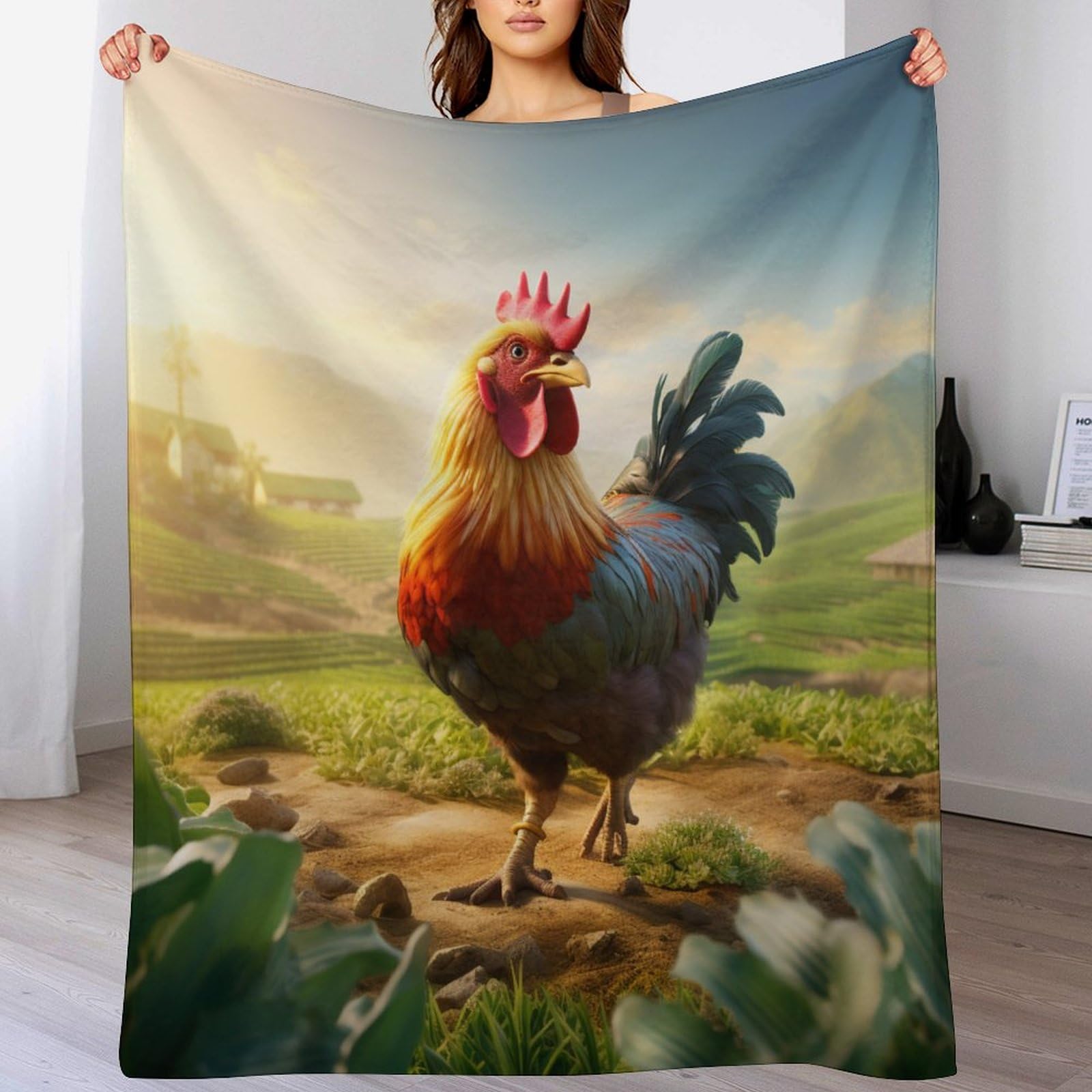 Plaid coq couverture en flanelle pour des soirées cocooning chaleureuses