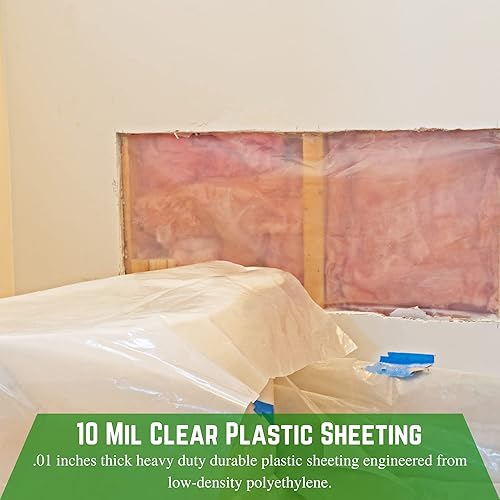 Miniatura 3 de Farm Plastic Supply - Láminas de plástico transparente - 10 mil - (24' x 100') - Láminas de plástico grueso, película de polietileno resistente,