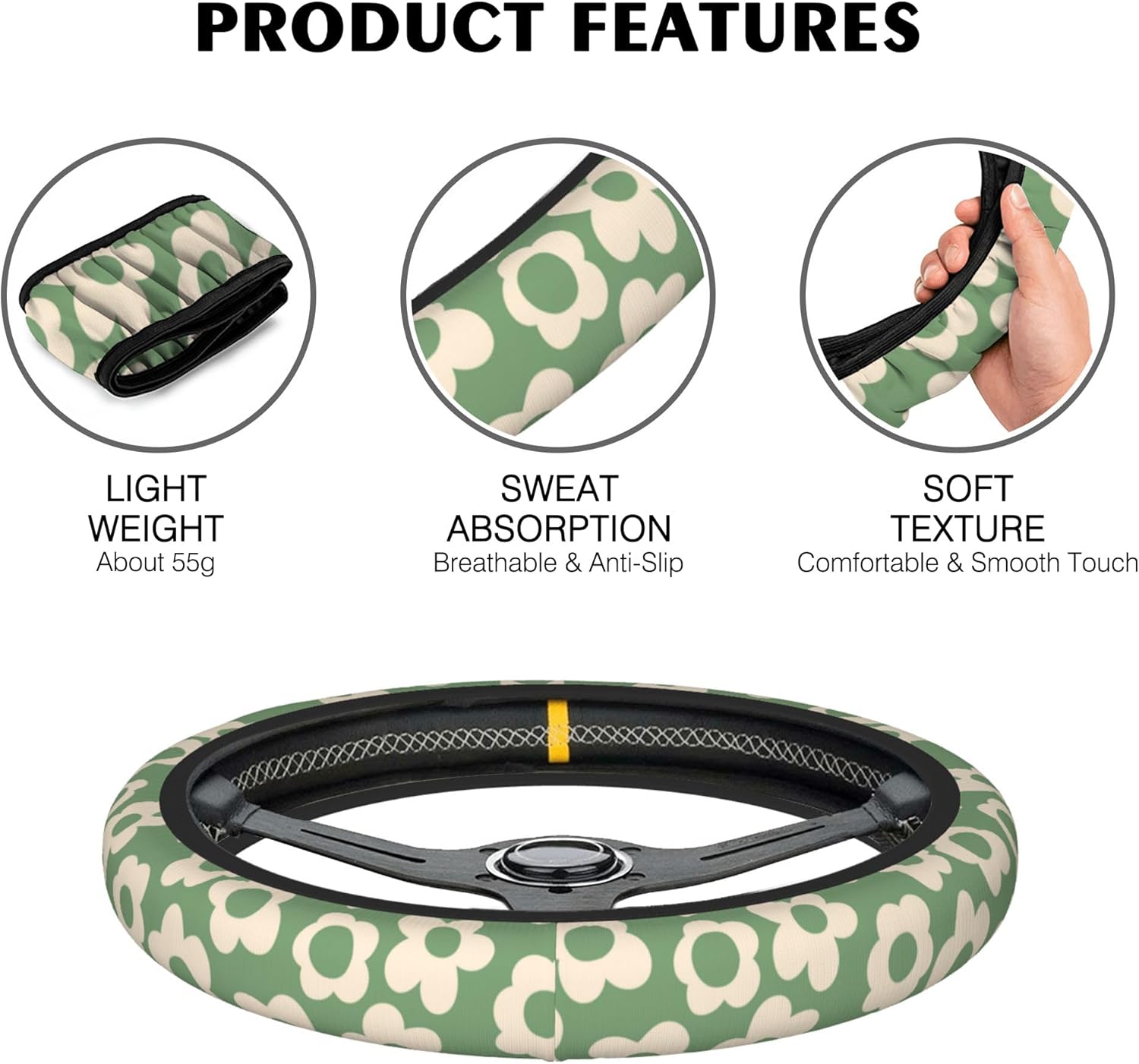 Abstract Neon Colorful Butterfly Steering Wheel Cover, Elastic Non-Slip Steering Wheel Protector,Auto Interior Decor for Women Girls,Universal 15" Fit for Sedans,Trucks - Image 6