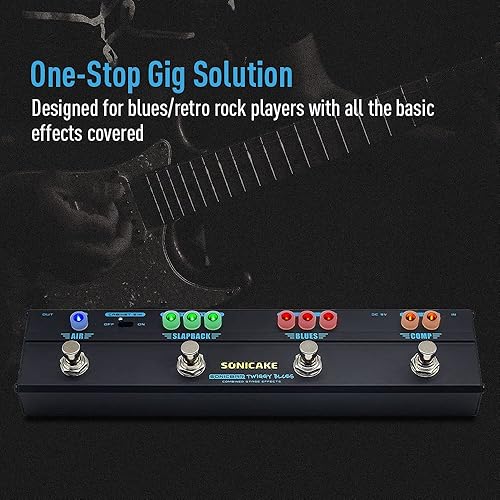 Miniatura 23 de SONICAKE Bass Effects Pedales Multiefecto Preamp Compresor Boost Fuzz Octave Multi Efectos Pedal Boom Ave con FX Loop Compresor de preamplificador