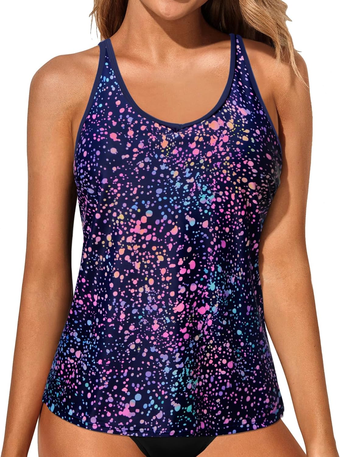 Yonique Womens Tankini Top Only Athletic Swim Top Modest Tankini Swimsuit No Bottom