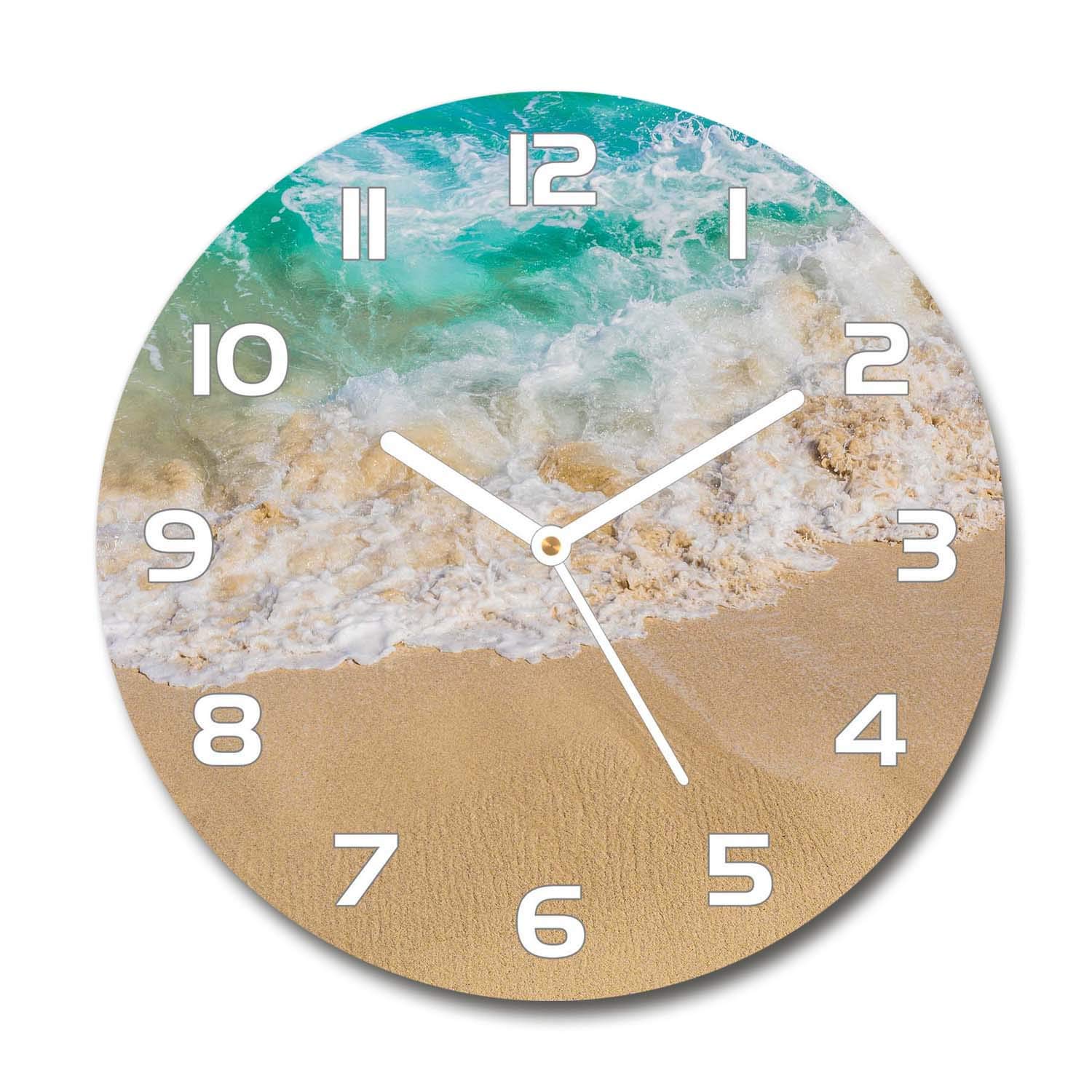 Horloge silencieuse Tulup en verre sécurisé 30cm de diamètre avec mécanisme sans bruit
