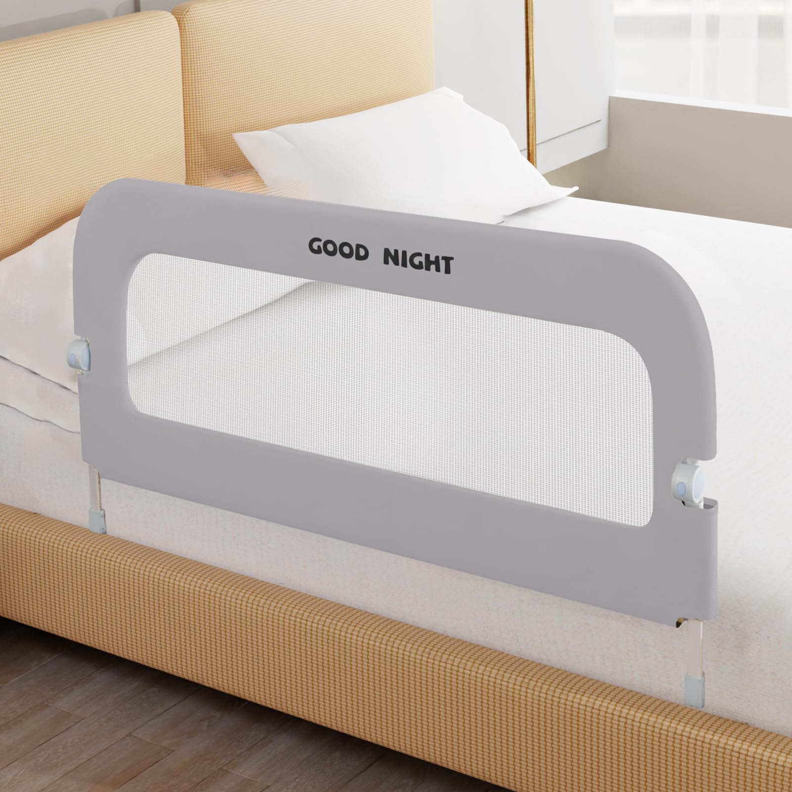 Bed Rail for Toddlers, 32 Inch Toddler Bed Rails, Bed Rail for Baby(Grey)