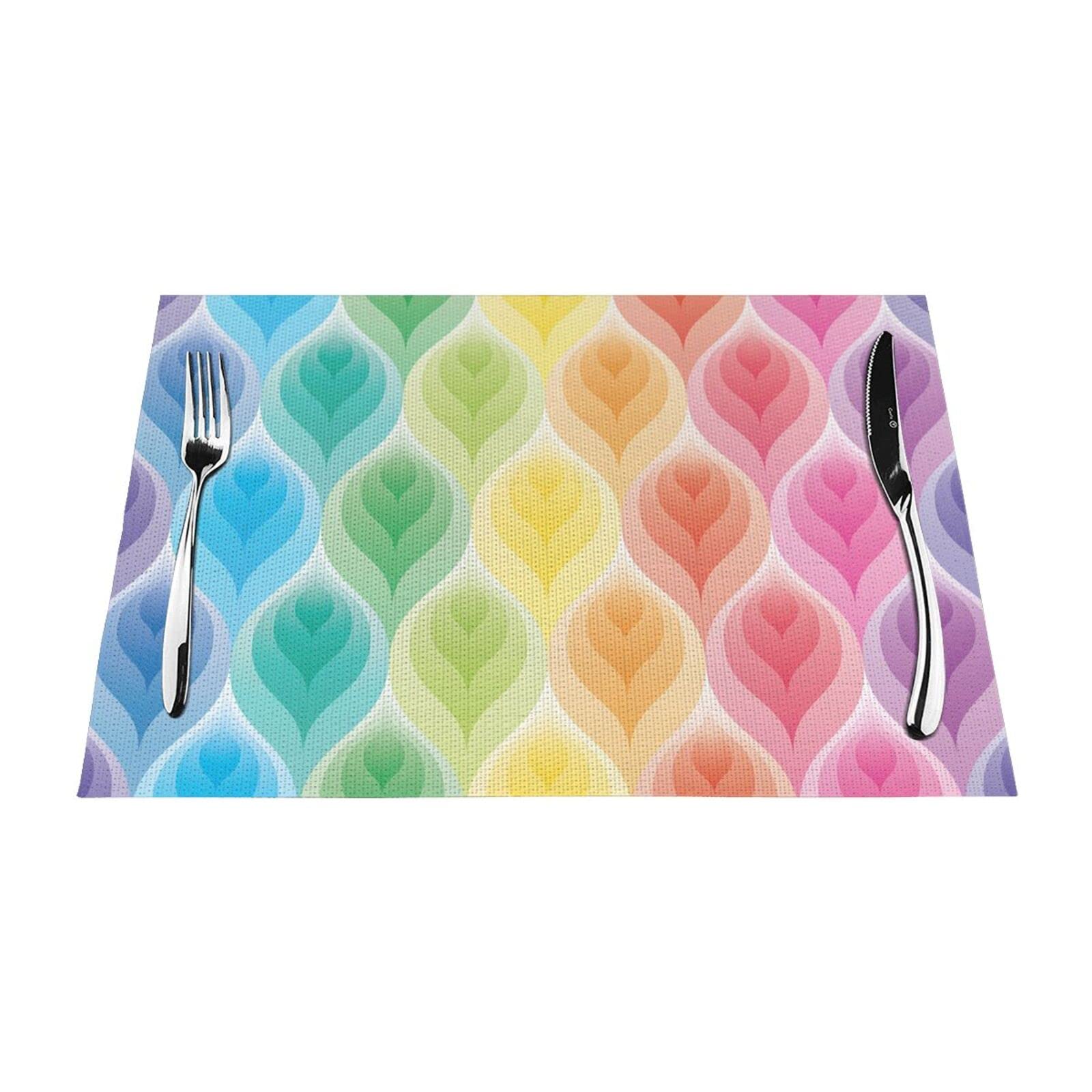 Set de table lavable anti-rayure lot de 4 napperons colorés pour protéger la table du salon