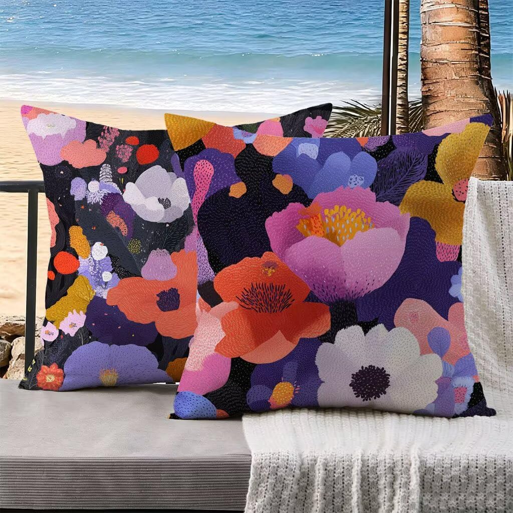 Housse de coussin 60x60 lot de 2 en lin résistant avec zip invisible pour salon
