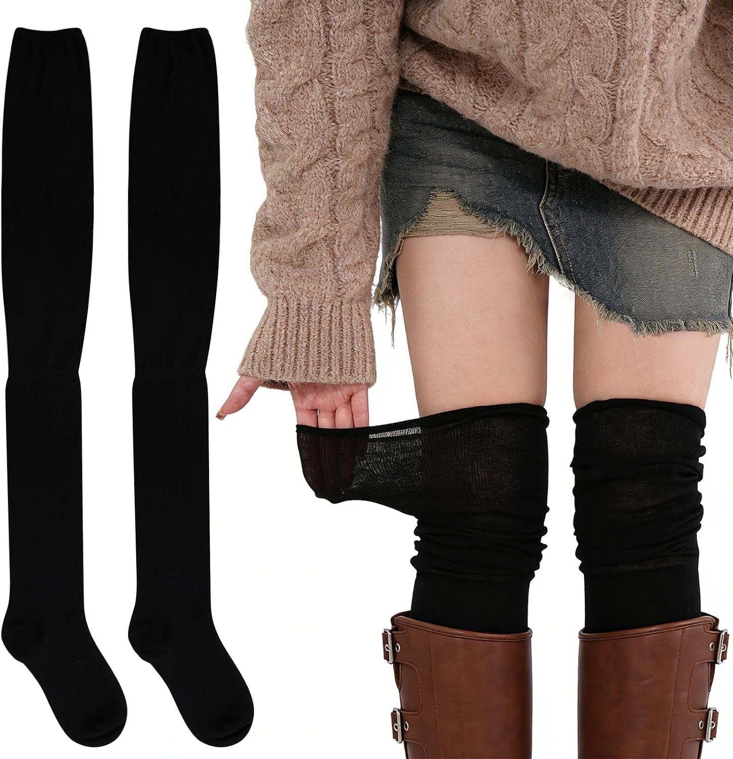 choyaxo Over Knee High Socks Boot Socks Long Sock Leg Warmers Sock for Boots Women