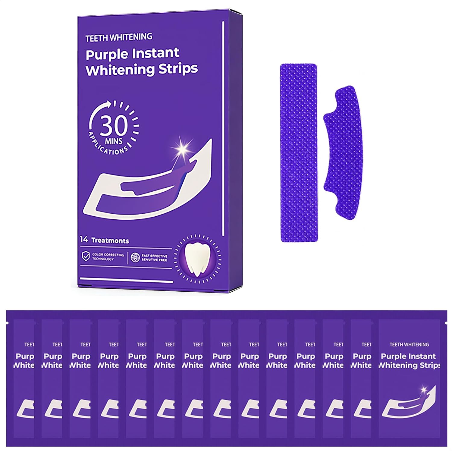 Teeth Whitening Strips kit - Enamel Safe for Whiter Teeth - Whitening Without Sensitivity - Fast Acting for Removing Stains from Coffee, Wine and Smoking (14 Strips, Mint)