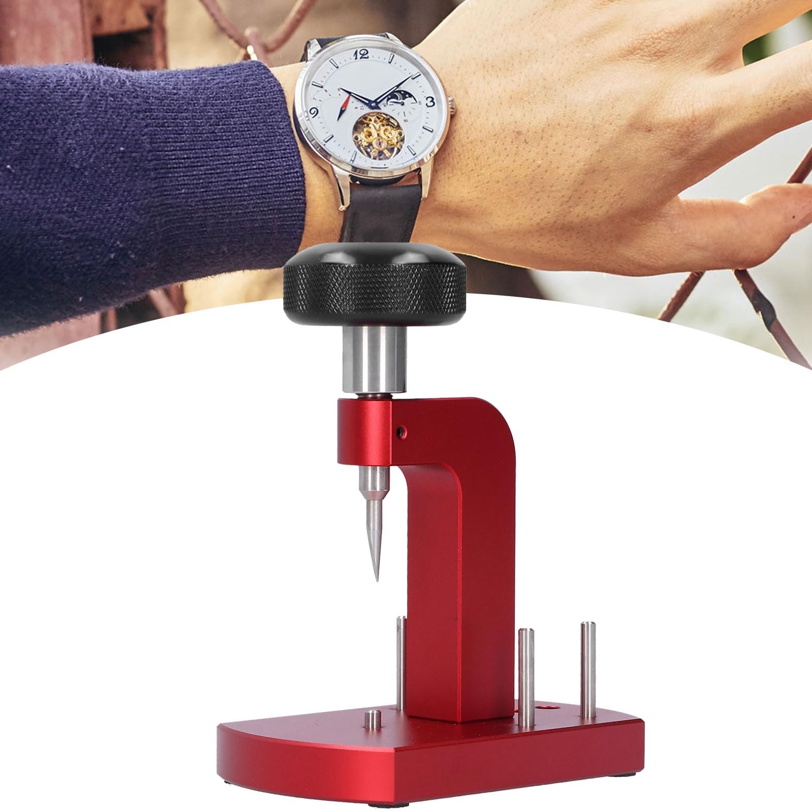 Abrelatas profesional para la parte posterior de relojes, máquina para abrir la tapa inferior del reloj, herramienta de reparación de relojes de aleación con mango ergonómico y