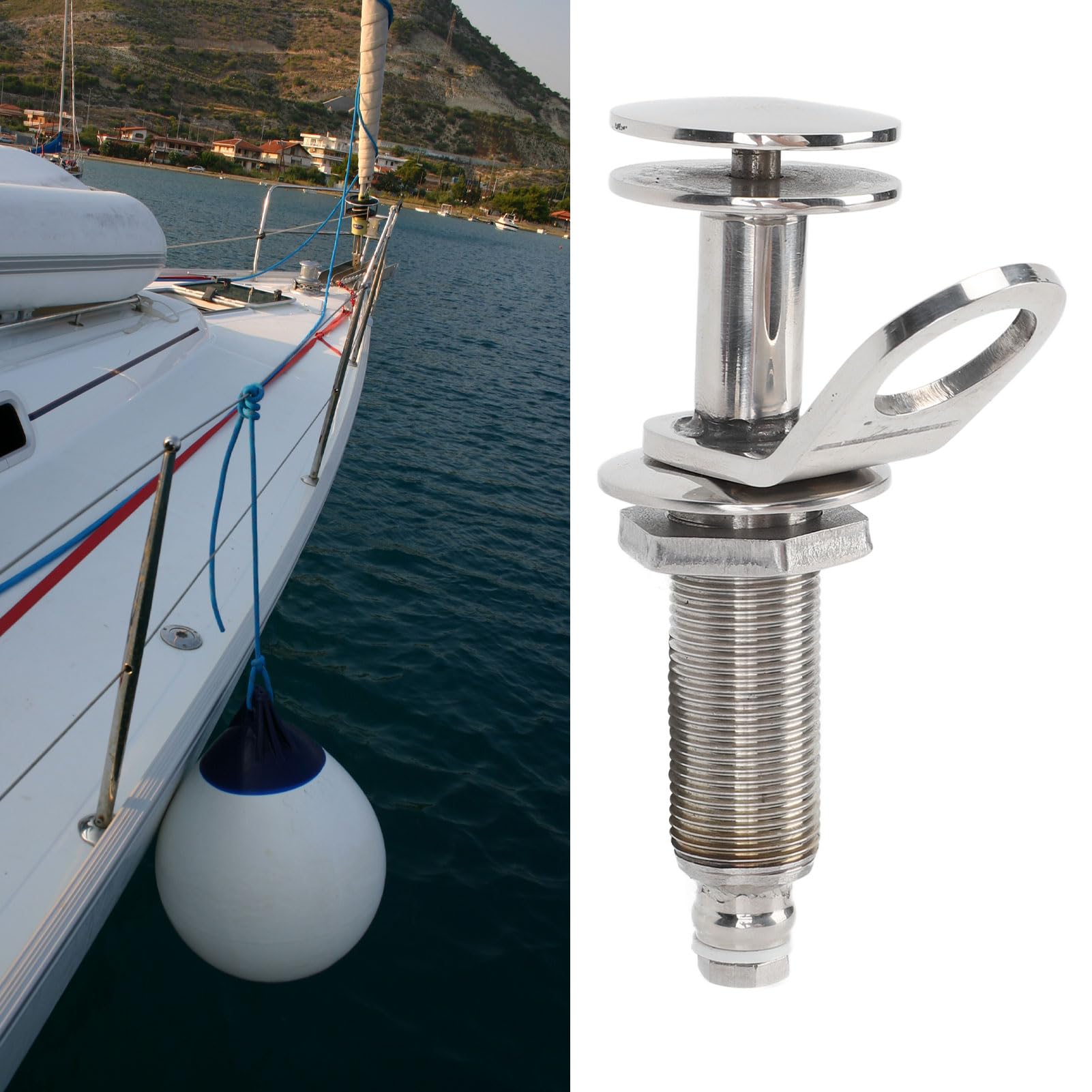 Schmutzfänger-Klampe in Marinequalität, 304-Edelstahl, einziehbare herausnehmbare, zerlegbare Klampe für Boote, Yachten, hochwertiges, langlebiges, einfach zu installierend