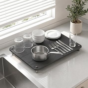 USELUCK Stone Dish Drying Mat,Quick Dry Diatomaceous Earth Mat