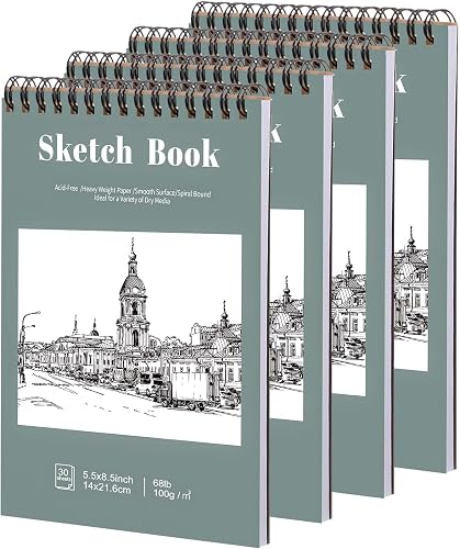 4 mini cuadernos de bocetos de 5.5 pulgadas