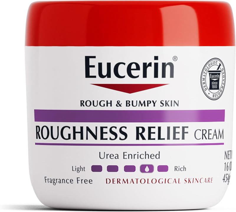 Roughness Relief Body Cream for Rough and Bumpy Skin, Fragrance Free Body Moisturizer with Urea and Ceramide-3, 16 Oz Jar