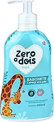 Zero a Dois, Sabonete Líquido para Bebê, Cabeça aos Pés, Pump, Aroma Baby, 400ml