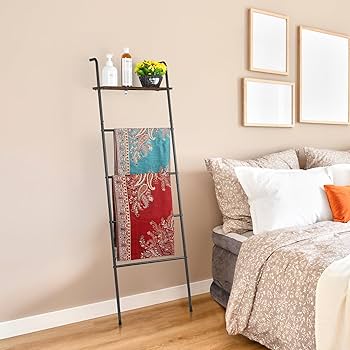 Amazon.co.jp: ラダーラック タオルスタンド 5段式 狭小玄関