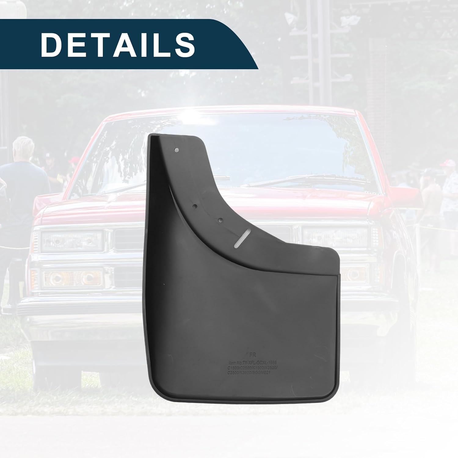 Mud Flap Splash Guard for Chevrolet C1500 1988-1998 Durable | Front & Rear Side Mudflaps with Mount Accessor 1 Set