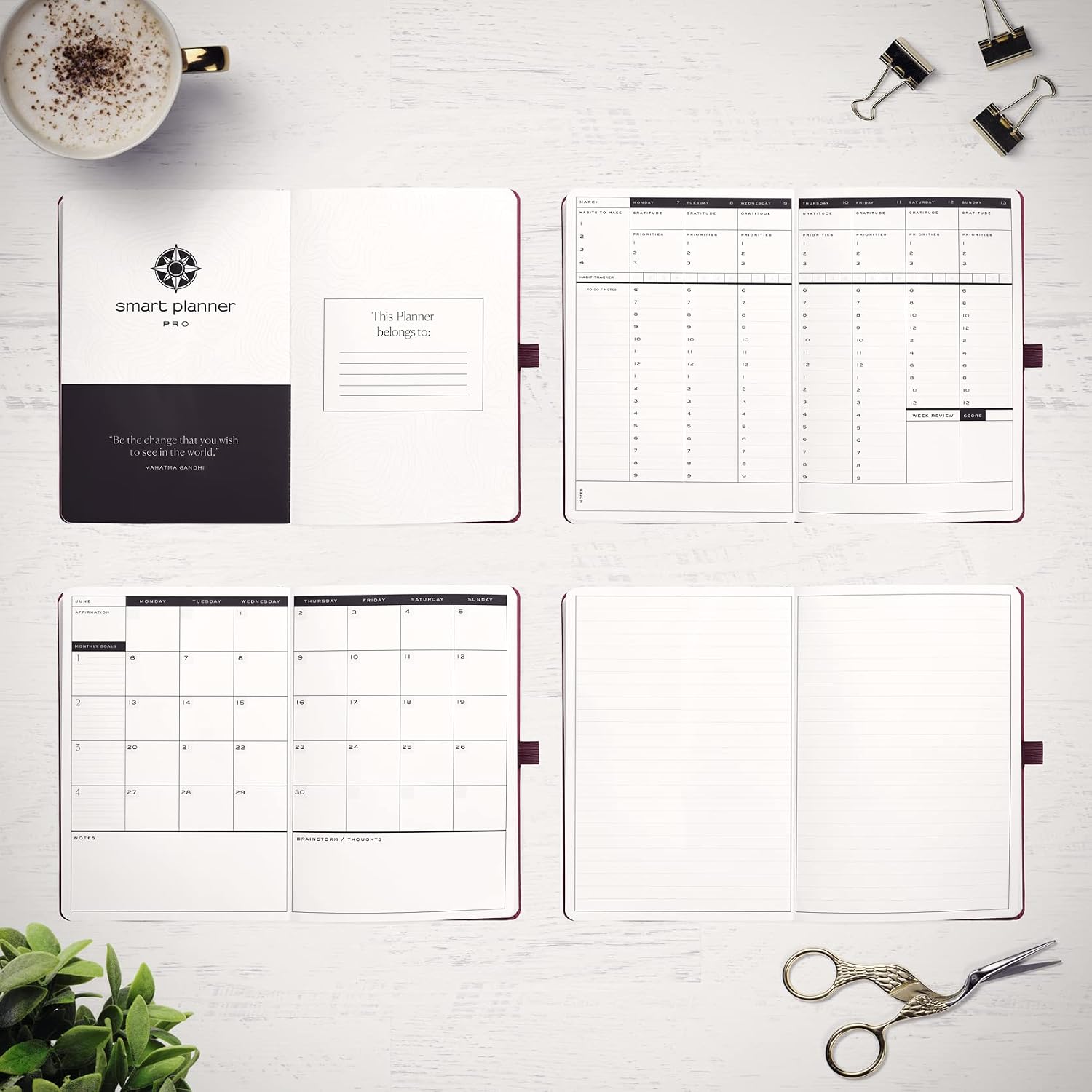 Smart Planner Pro – A5 Size 8.6 x 5.7 Inches – Full Year Agenda 2023 Dated Daily Planner – Goal Tracking and Time Management Planner, 3 Bookmarks, Elastic Closure, Pen Loop – Award-Winning Planners and Organizers (Ruby)