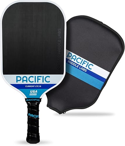 PACIFIC PADDLE LABS Paleta de pickleball actual, fibra de carbono cruda, opciones de 0.51 pulgadas y 0.63 pulgadas, raqueta de pickleball aprobada