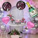 KITTER Champagne Foil Balloons for Birthday – 5 pc Set with Big 32” Champagne Bottle for Decoration | Birthday Decoration Items for Men | Cheers Foil Balloon for Husband Wife |Party Decor for Men gallery image