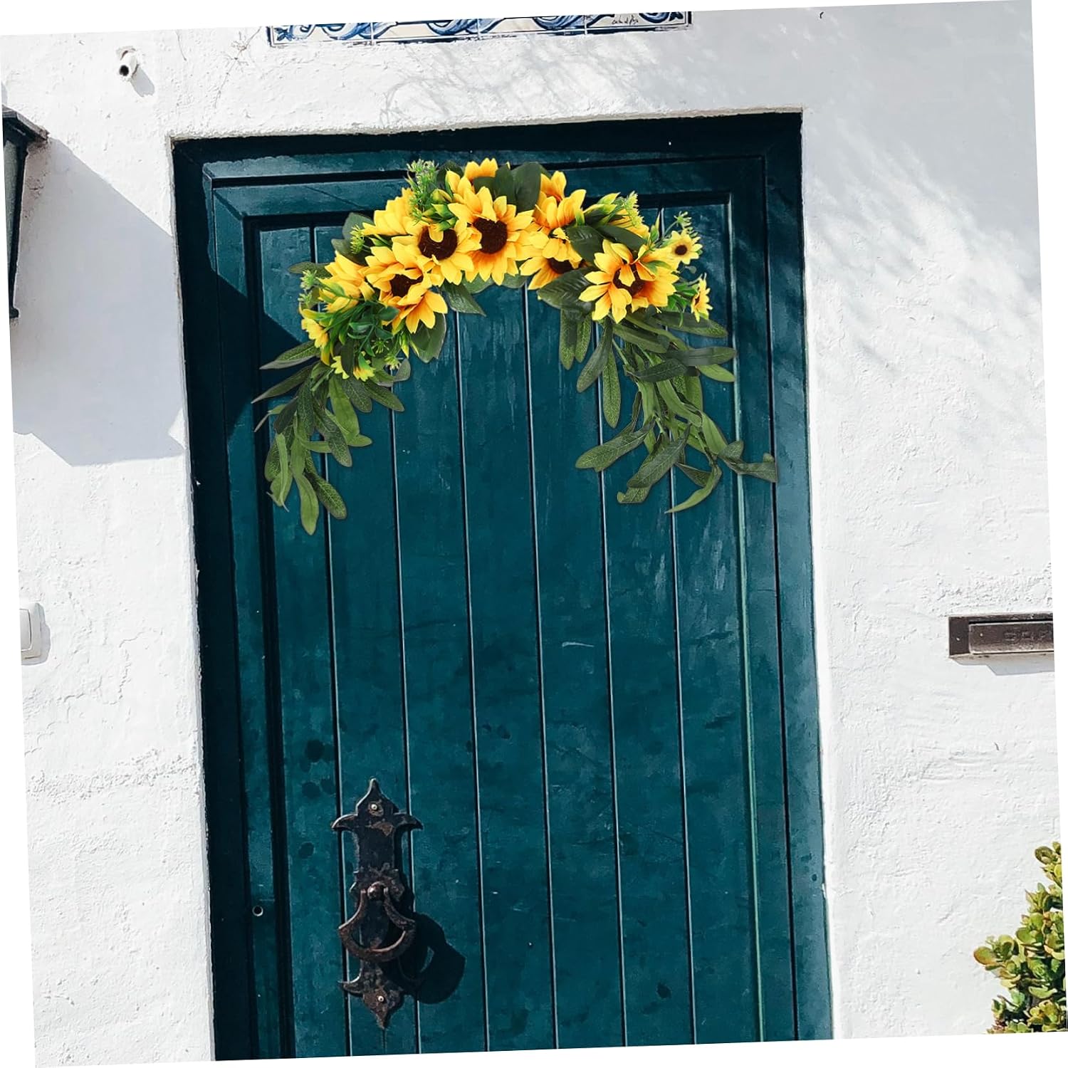 Sunflower Decorations Door Wreath Front Door Hanger Floral Garland for Wedding Sunflower Swag