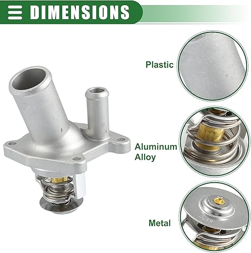 Miniatura 5 de Motoforti Termostato de salida de agua, conjunto de carcasa del termostato del refrigerante del motor, para Chevrolet Epica 2004-2006, metal,