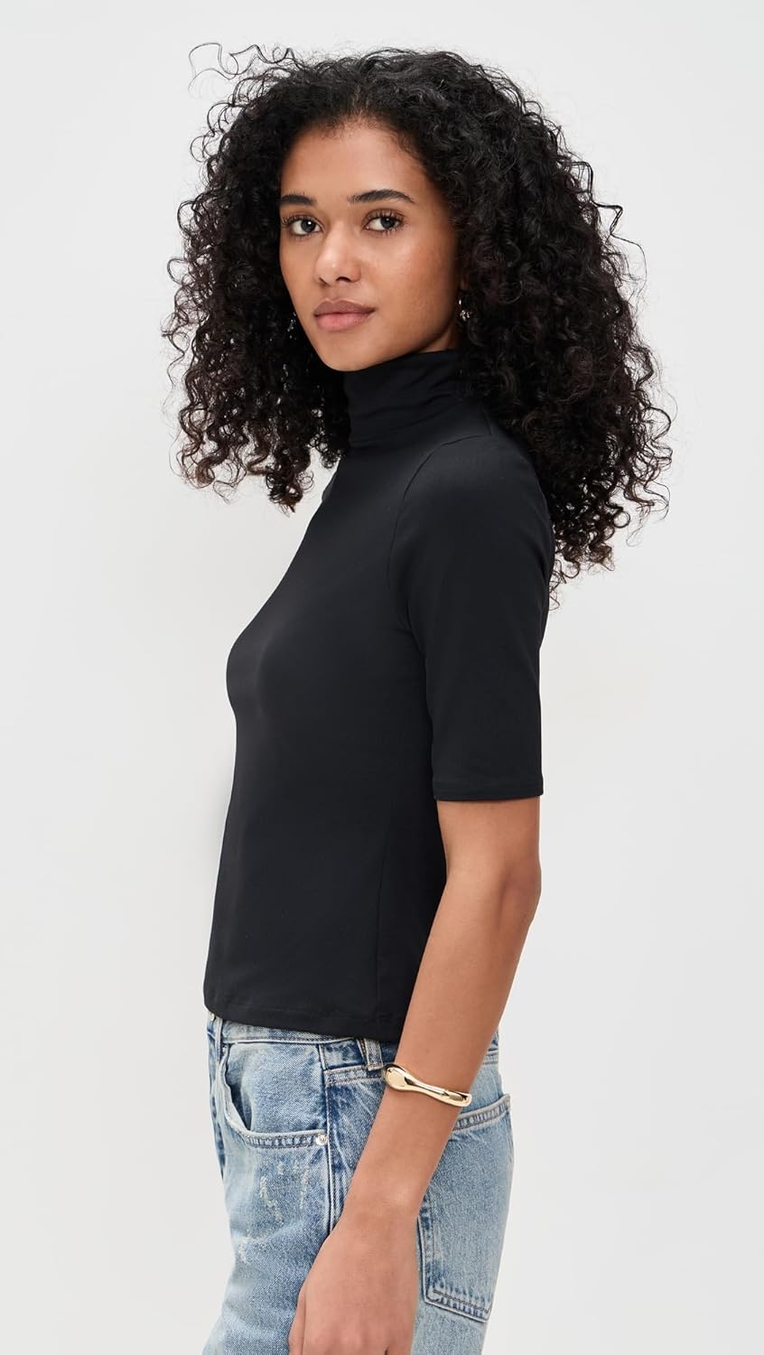 Susana Monaco Women's Mock Neck Elbow Sleeve Top 5" - Image 4