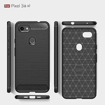 Google Pixel 3a XL Case, Carbon Fiber Texture Design & Leather Texture Design Back Cover Anti-Scratch Shock Absorption Case for Google Pixel 3a XL (Black)