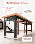 VEVOR Adjustable Workbench, 5000 lbs Capacity, 72 x 24 Inch Oak Wood Top Workstation with 4 AC Outlets & 2 USB Ports, Heavy-Duty Hardwood Worktable for Garage, Workshop, Home, Office, Commercial