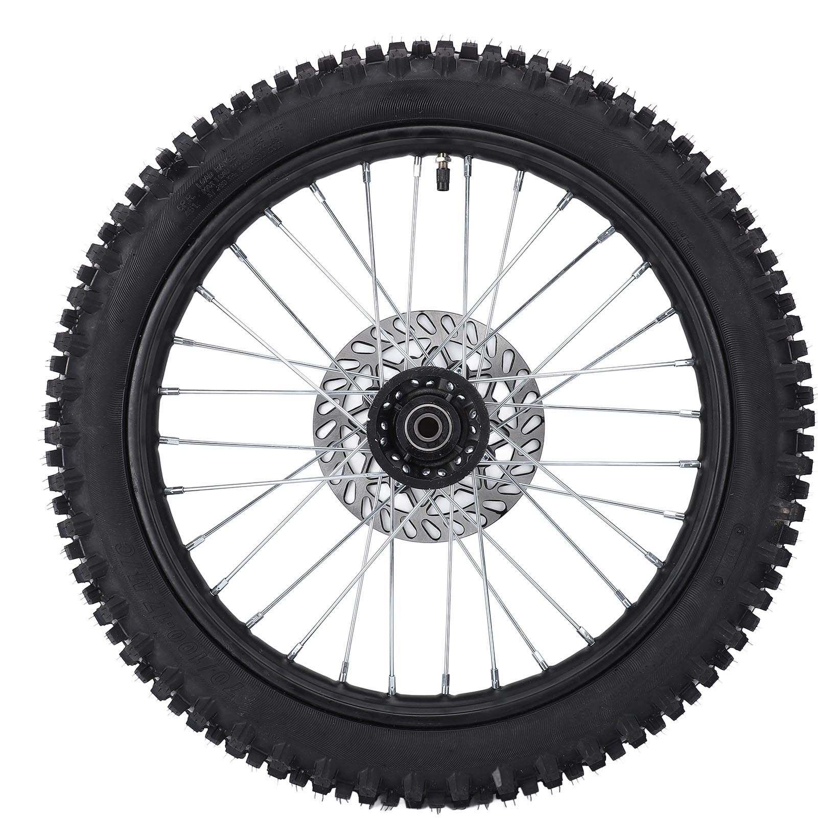 Focket 17-calowy zespół Opon Przedniego Koła, Zestaw Opon na Obręcz ze Stali Nierdzewnej 70 100 17 Rozmiar z osią 12 Mm Tarcza Hamulcowa 190 Mm do Modeli Rowerów Terenowych