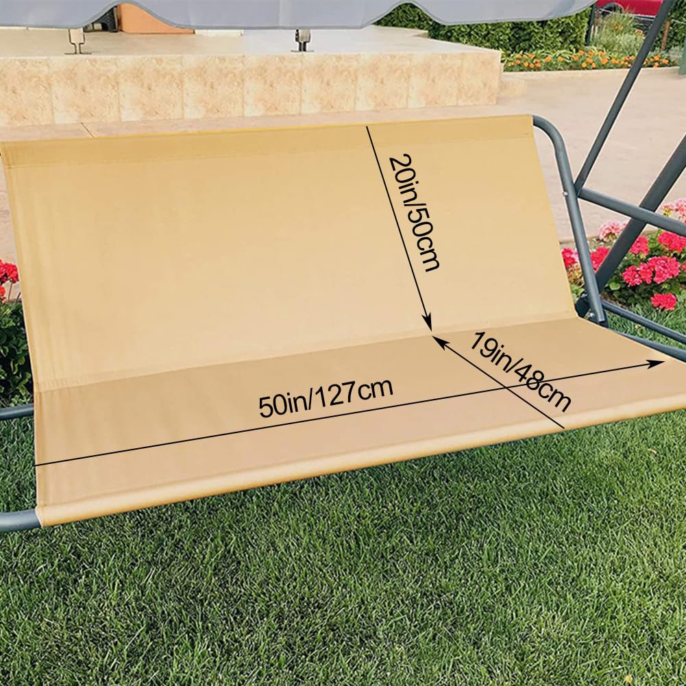 Funda de Asiento de Jardín para Columpio de Jardín, para Silla Mecedora de Jardín, Fundas para Silla de Jardín, 2 y 3 Plazas (Beige, 127 * 48 * 52cm)