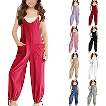 Betadog Girls Jumpsuits Sleeveless Casual Overalls Kids Spaghetti Strap Loose Romper Teen Girls 2025 Fashion Jumpsuits