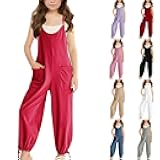 Jumpsuits for Girls, Girls Summer Sleeveless Casual Romper Spaghetti Strap Shorts Jumpsuit Baby Kid