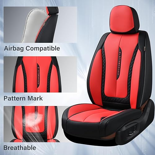 Miniatura 4 de Coverado Juego completo de fundas de asiento de automóvil, fundas de asiento de automóvil, fundas de asiento delantero beige para asientos