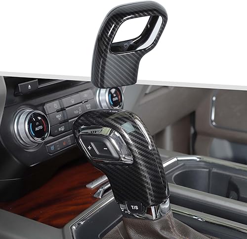 Jimen Compatible con Ford F150 2015-2020, accesorios interiores de la perilla de la palanca de cambios (negro)