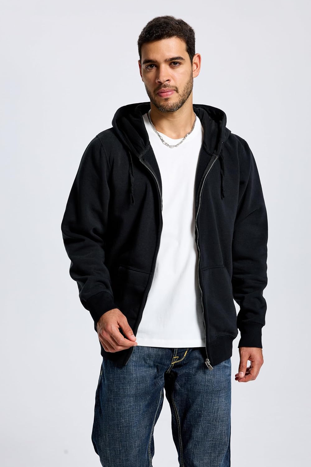 TanBridge Men's Fleece Hoodies Zip Up Hoodie Pullover Lightweight Sweatshirts with Pockets for Casual Wear - Image 2