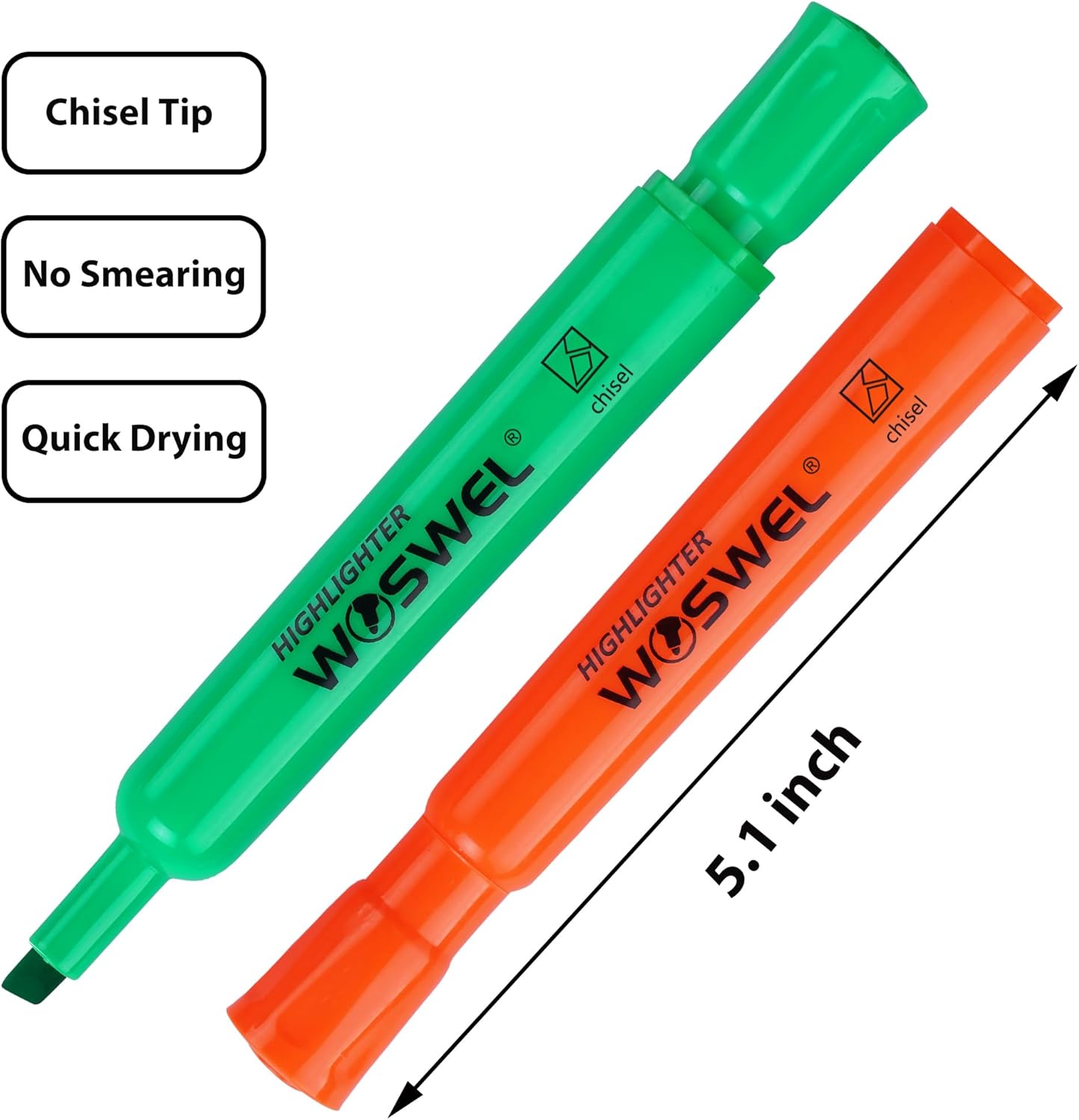 WOSWEL Highlighters Bulk, 108 Pack Tank Style Highlighters Assorted Fluorescent Colors Set, 6 Bright Colors Chisel Tip Highlighter Markers for Coloring, Highlighting as School Supplies