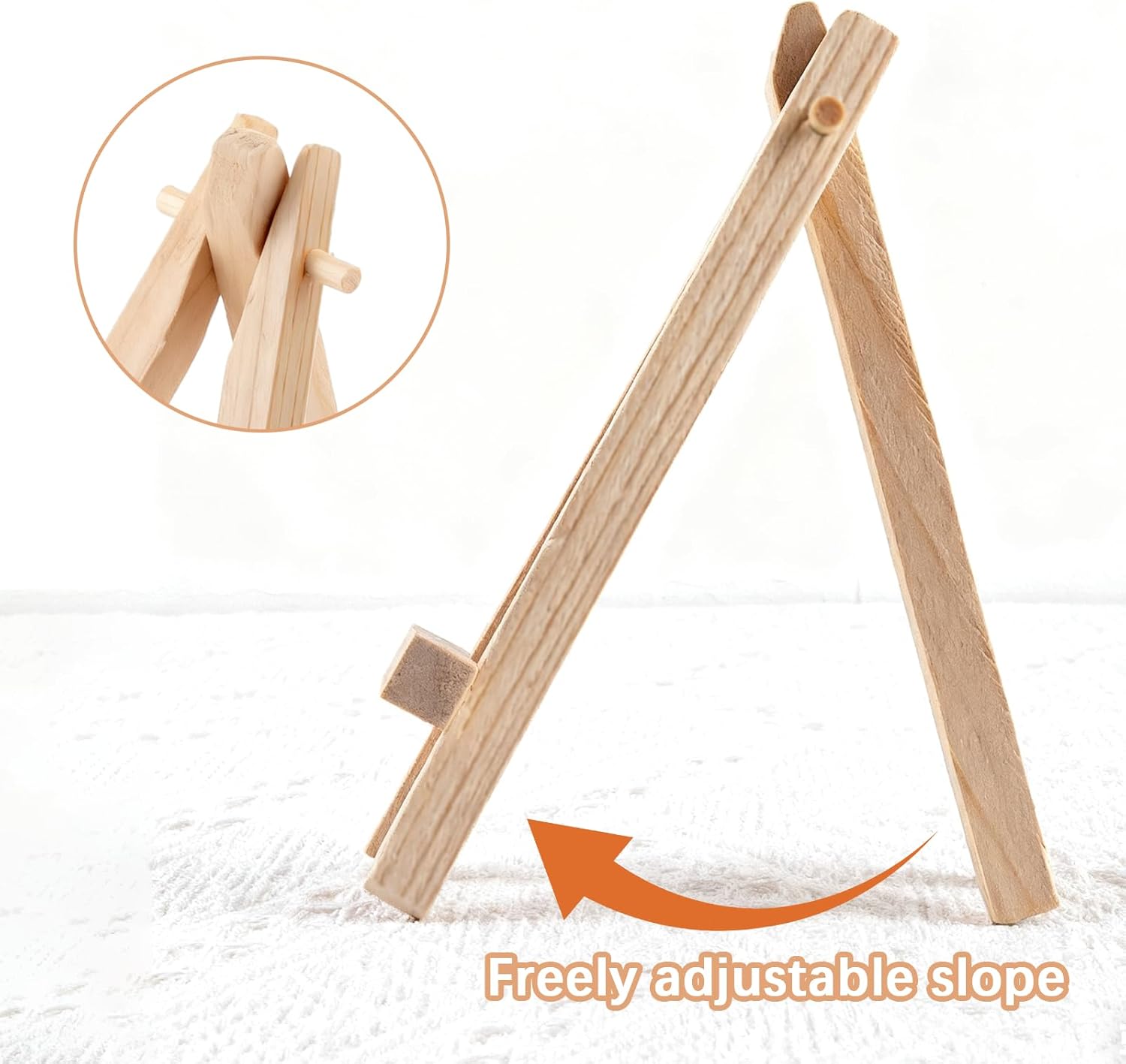 100 Pieces Mini Wood Easel Stands 5 Inch Small Wooden Canvas Easels Display Art Craft Tripod Painting Easels Tabletop Holder for Artist Crafts, Business Cards, Photos, Gift