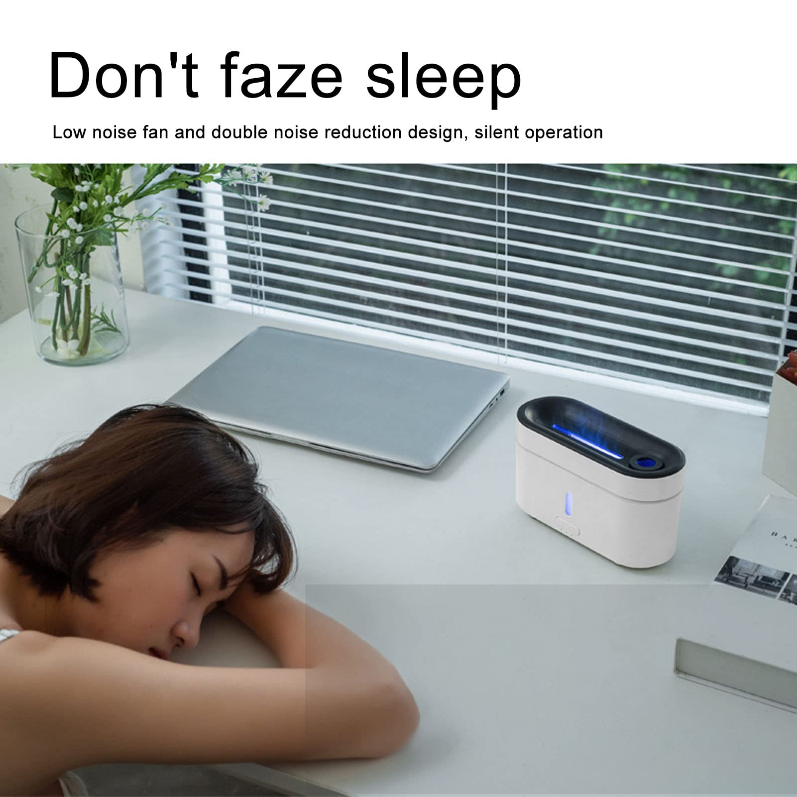 Diffuseur d'arôme de Flamme de 300ml, humidificateur d'arôme par atomisation, alimenté par USB avec lumière LED