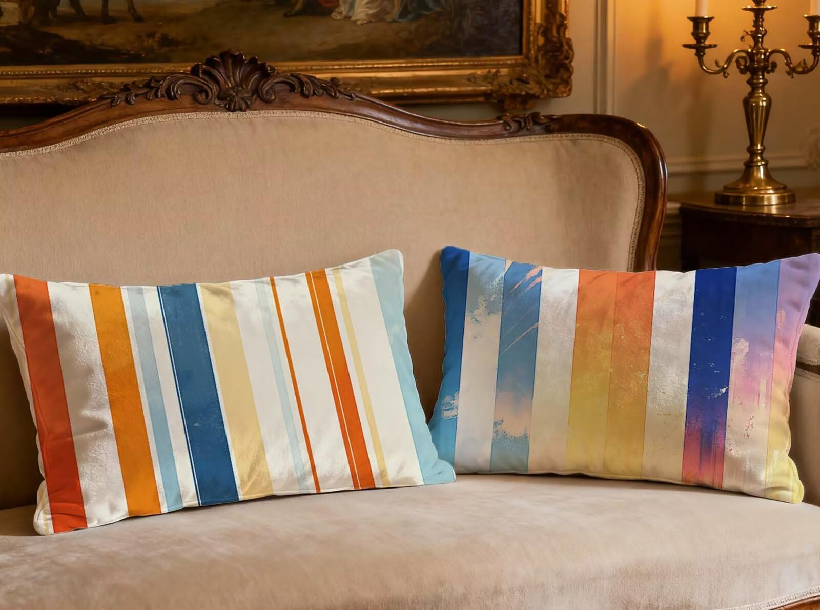 Housse de coussin 70x90cm lot de 2 en velours rectangulaire o-82p pour canapé