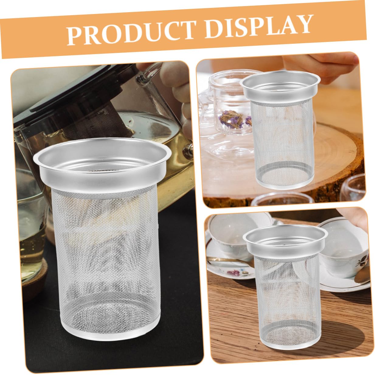ULTECHNOVO Filtre à Thé en Acier Inoxydable Robuste 7,6x7,0x9,2 Cm Infuseur Métallique pour Théière Accessoires Cuisine Maison pour Infusion de Thé en Vrac