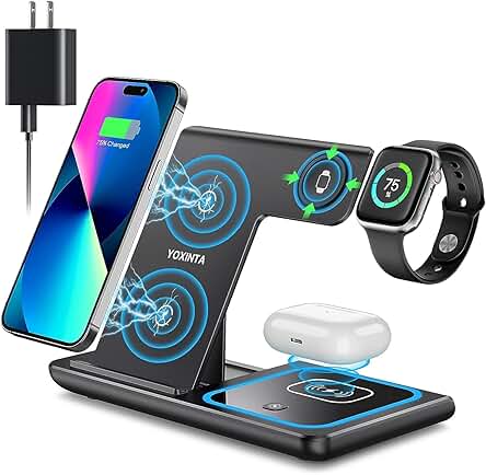 Wireless Charger, 3 in 1 Wireless Charging Station,...