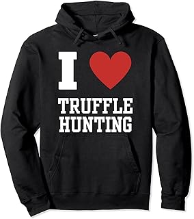 Truffle Hunting Dog Fungi Lover Love Heart Vintage Retro Pullover Hoodie