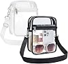 dogmoon Clear Crossbody Bag, 2PCS Transparent Shoulder Bag with Adjustable Strap, Clear Bag for Concert Stadium Approved, Clear Crossbody Purse for Concert Stadium Travel Festival Sports Events