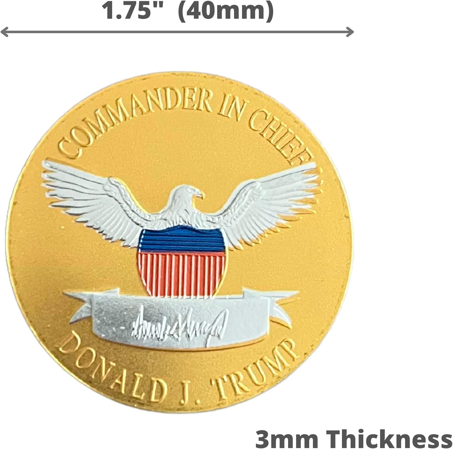 Kirpi 2 Pcs Trump Coins 2024 w Coin Case, Save America Trump Gifts, Gold Plated Metal Collectible Coin